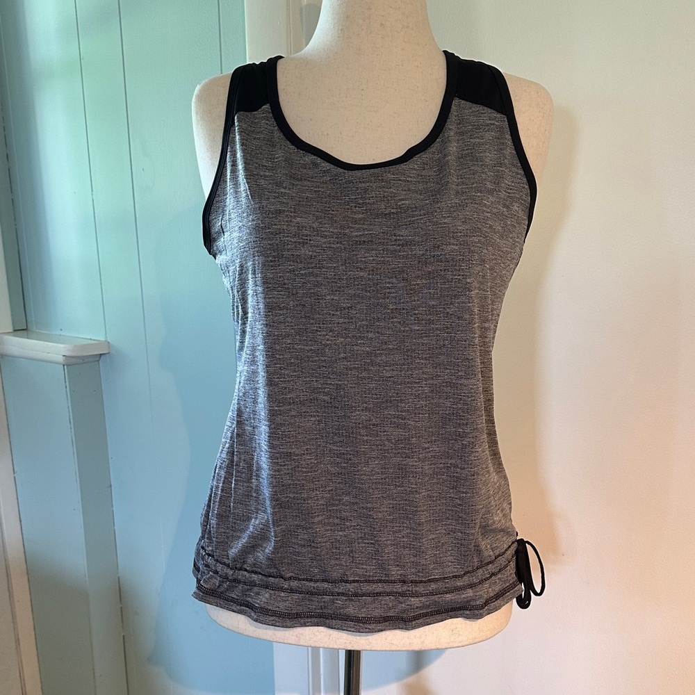 Old Navy Heather Gray and Black Activewear Tank Top